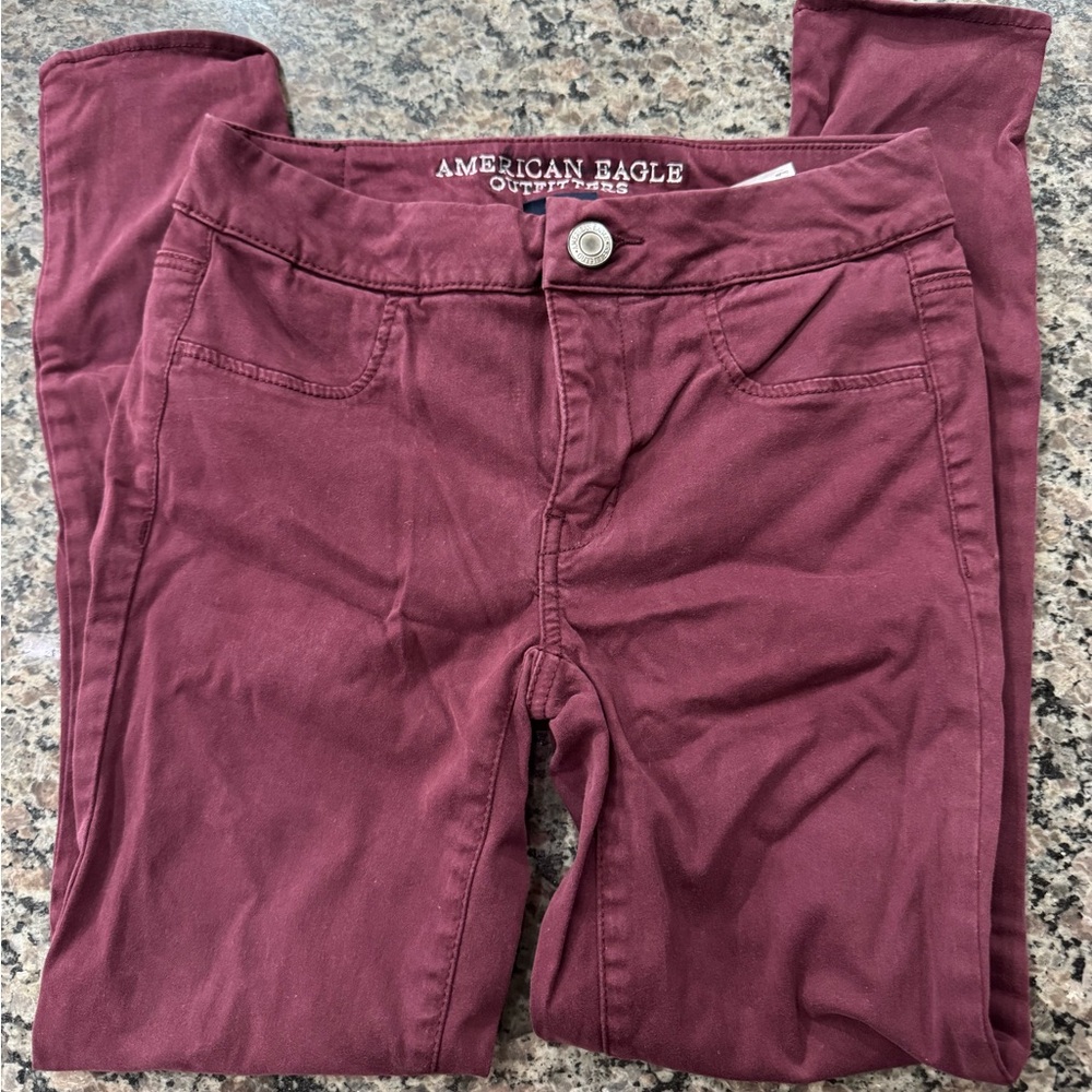 American Eagle Outfitters Burgundy Jeggings